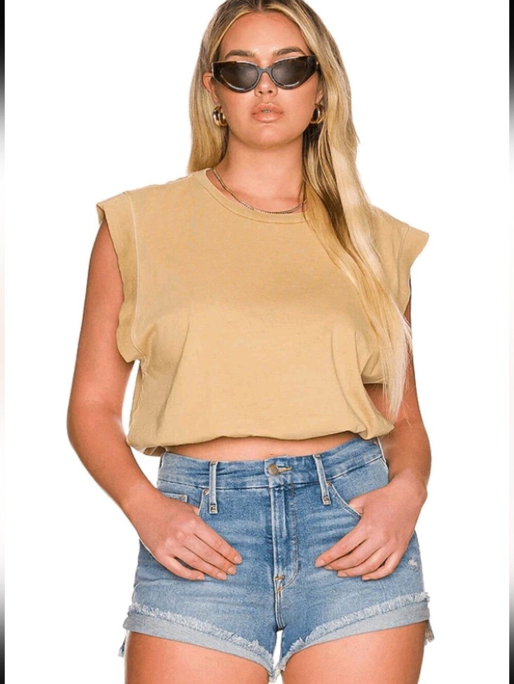 Good American "Good Curve" High Waist Denim Shorts Sz 4/27